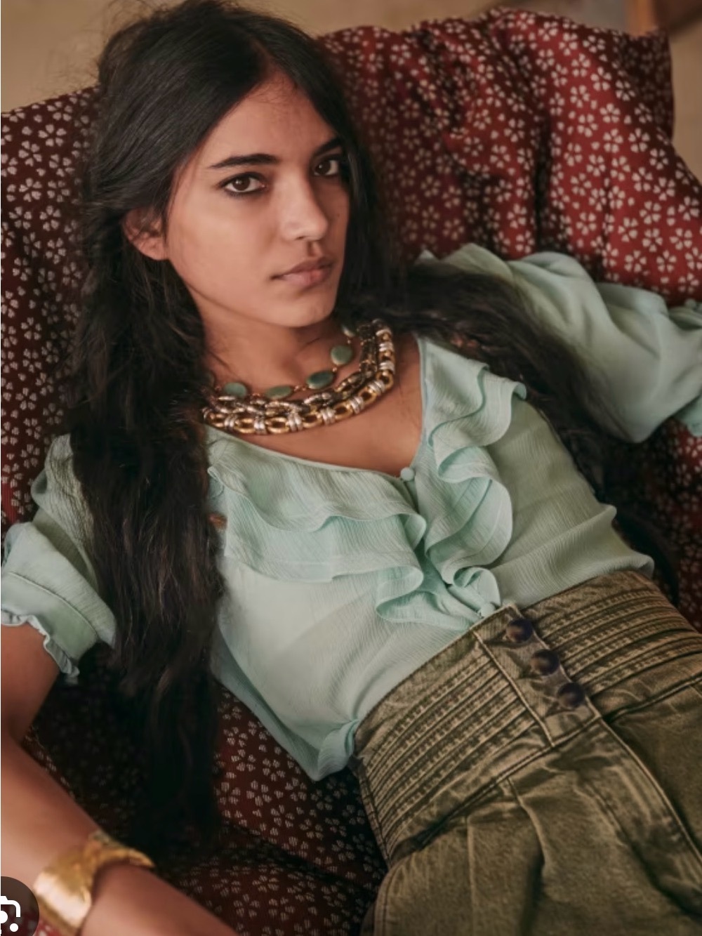 Sezane Mint Green Alyna Blouse